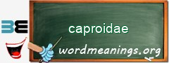 WordMeaning blackboard for caproidae